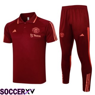 Manchester United Soccer Polo + Pants Red 2024/2025