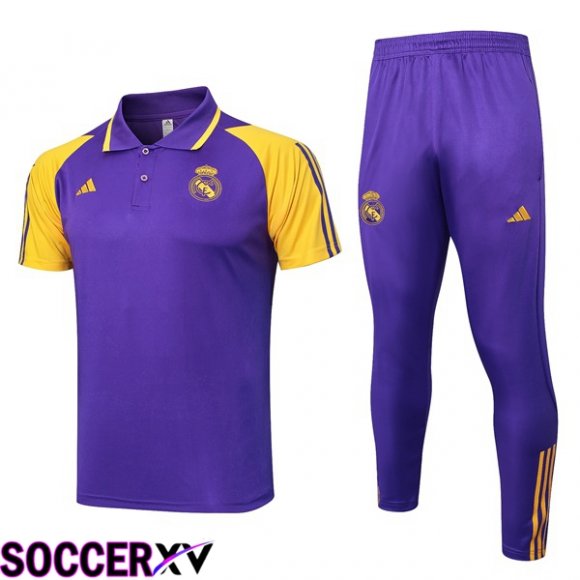 Real Madrid Soccer Polo + Pants Purple 2024/2025