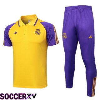 Real Madrid Soccer Polo + Pants Yellow 2024/2025