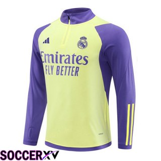 Real Madrid Training Sweatshirt Yellow Purple 2024/2025