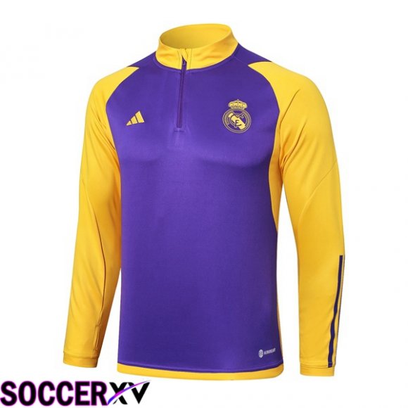 Real Madrid Training Sweatshirt Purple Yellow 2024/2025