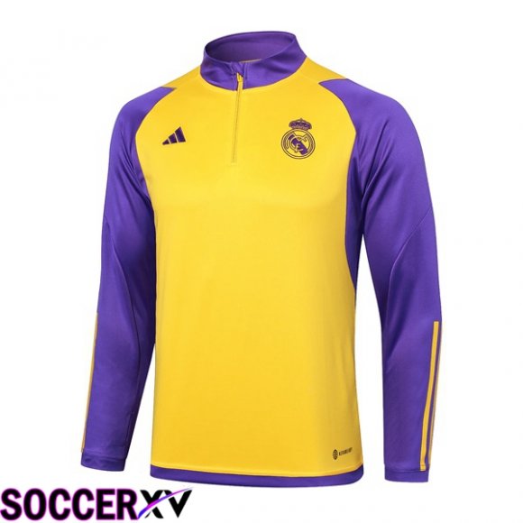 Real Madrid Training Sweatshirt Yellow Purple 2024/2025