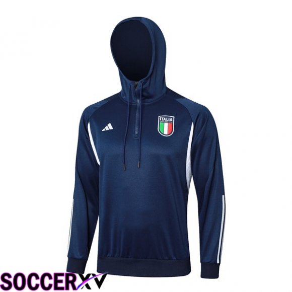 Italy Training Sweatshirt Hoodie Blue Royal 2024/2025