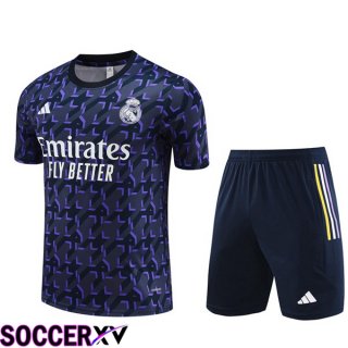 Real Madrid Training T Shirt + Shorts Blue Royal 2024/2025