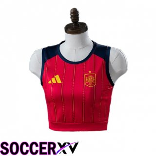 Spain Court Women Home Soccer Jersey Red 2026/2027