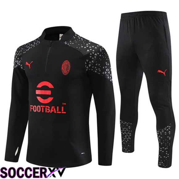 AC Milan Training Tracksuit Suit Black/Red 2023/2024