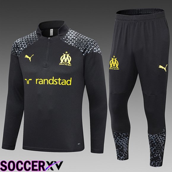 Marseille Kids Training Tracksuit Suit Black 2023/2024