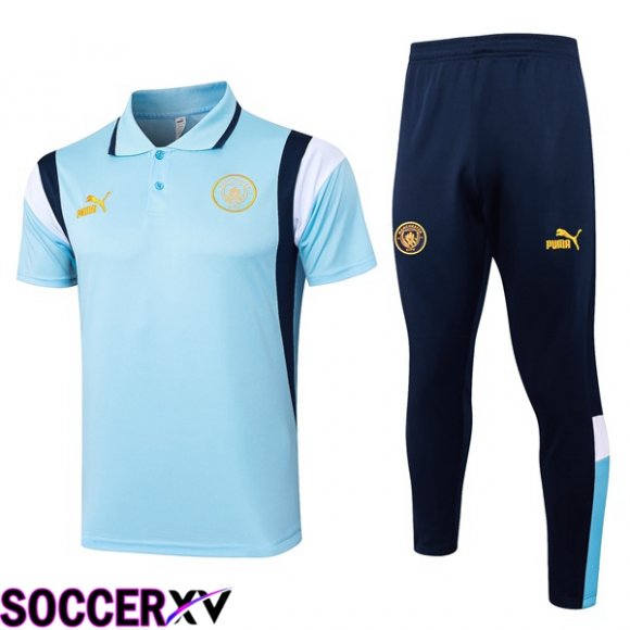 Manchester City Soccer Polo + Pants Blue 2024/2025