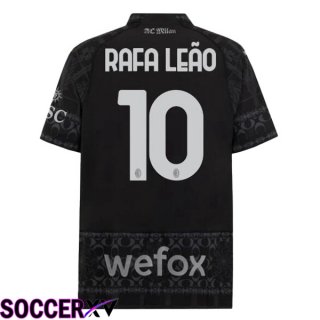 AC Milan (Rafa Leão 10) Soccer Jersey Fourth Black 2023/2024