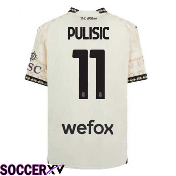 AC Milan (Pulisic 11) Soccer Jersey Fourth Yellow 2023/2024