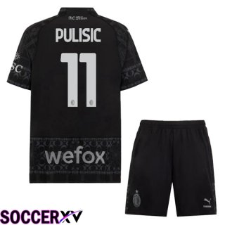 AC Milan (Pulisic 11) Kids Soccer Jersey Fourth Black 2023/2024