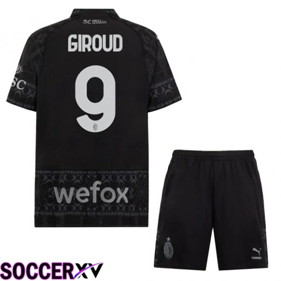 AC Milan (Giroud 9) Kids Soccer Jersey Fourth Black 2023/2024