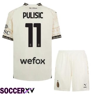 AC Milan (Pulisic 11) Kids Soccer Jersey Fourth Yellow 2023/2024