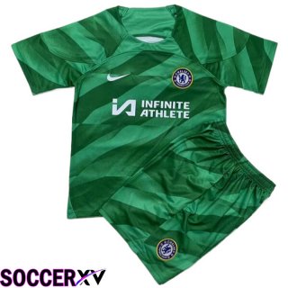 FC Chelsea Kids Goalkeeper Soccer Jersey Green 2023/2024