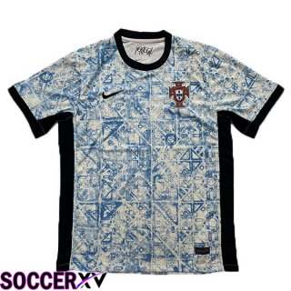 Portugal Soccer Jersey Away White Blue Version Fuite UEFA Euro 2024