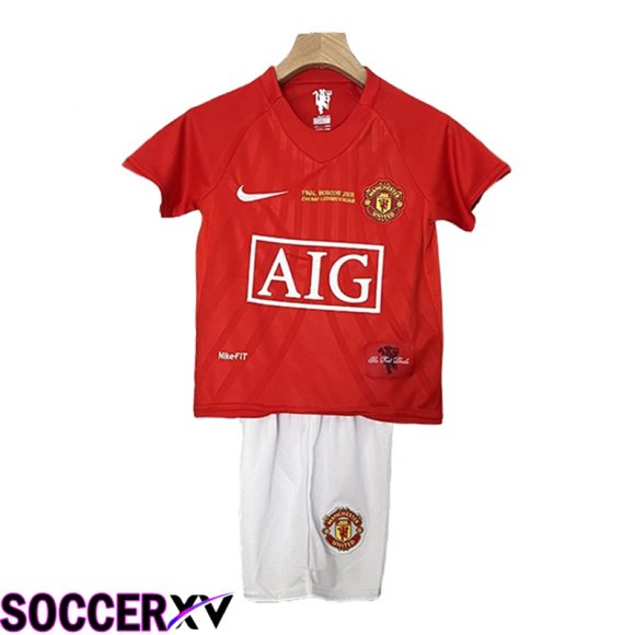 Manchester United Retro Kids Soccer Jersey Home 2007/2008