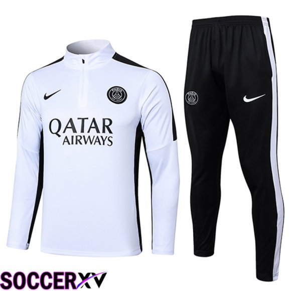 PSG Training Tracksuit Suit White/Black 2023/2024