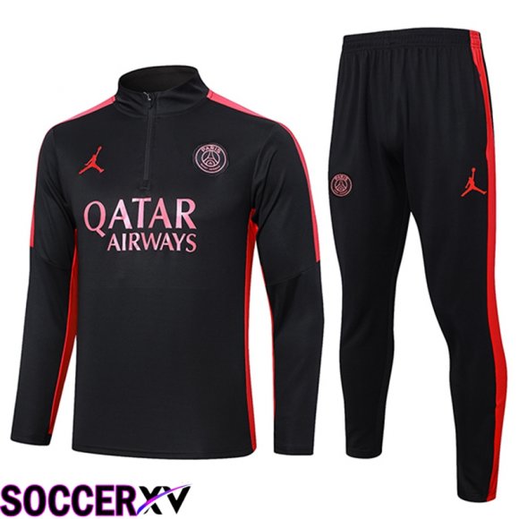 PSG Training Tracksuit Suit Black/Red 2024/2025