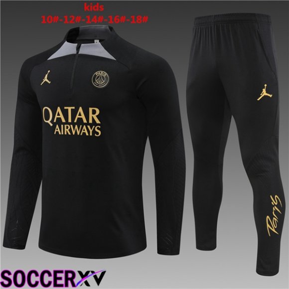 Paris PSG Kids Training Tracksuit Suit Black 2024/2025