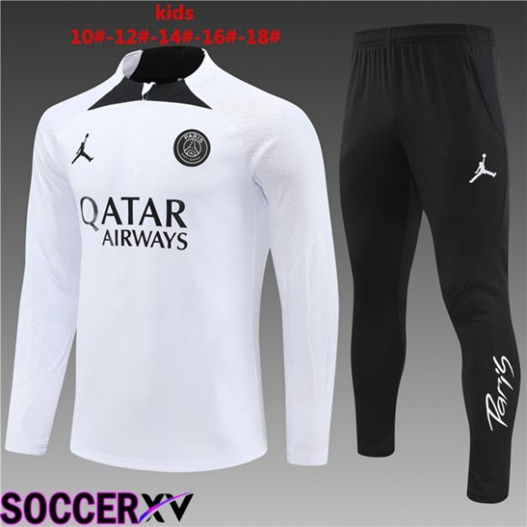 Paris PSG Kids Training Tracksuit Suit White 2024/2025