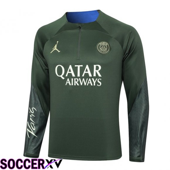 JORDAN Paris PSG Training Sweatshirt Green 2024/2025