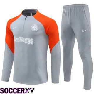 Inter Milan Training Tracksuit Suit Grey Orange 2024/2025