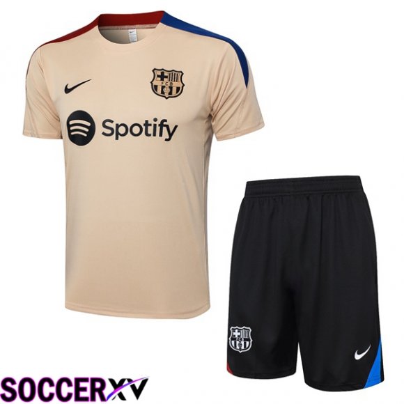 FC Barcelona Training T Shirt + Shorts Yellow 2024/2025