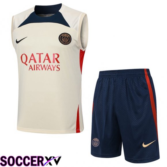 Paris PSG Soccer vest + Shorts Yellow 2024/2025