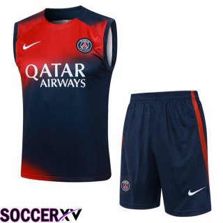 Paris PSG Soccer vest + Shorts Blue Royal Red 2024/2025