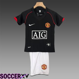 Manchester United Kids Training T Shirt + Shorts Black/Red/White 2024/2025