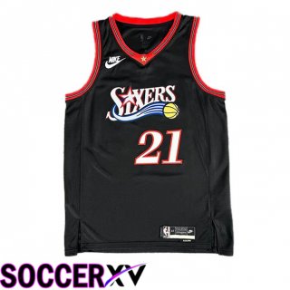 NBA Philadelphia 76ers (Joel Embiid 21)Jersey Black 2025/2026