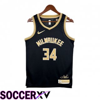 NBA Milwaukee Bucks(Giannis Antetokounmpo 34)Jersey Black 2023/2024