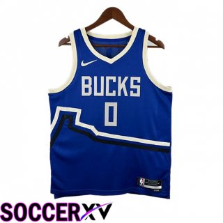 NBA Milwaukee Bucks(Damian Lillard 0)Jersey Blue 2024/2025
