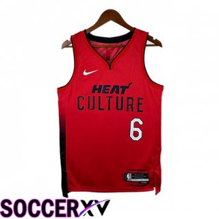 NBA Miami Heat (LeBron James 6)Jersey Red 2024/2025