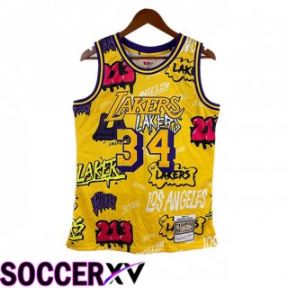 NBA Los Angeles Lakers (Shaquille O'Neal 34)Jersey Retro Yellow 1996-1997
