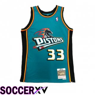 NBA Detroit Pistons (Grant Hill 33)Jersey Retro Green 1997-1998