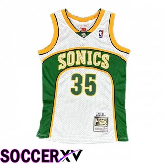NBA Oklahoma City Thunder (Kevin Durant 35)Jersey Retro White Green 2007-2008