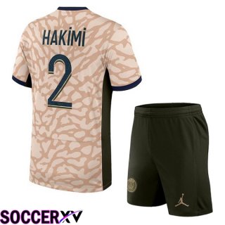 Paris PSG (Hakimi 2) Kids Soccer Jersey Fourth Pink 2023/2024