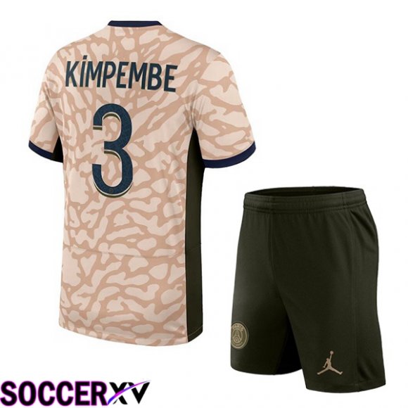 Paris PSG (Kimpembe 3) Kids Soccer Jersey Fourth Pink 2023/2024