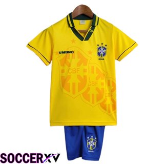 Brazil Retro Kids Soccer Jersey Home 1994