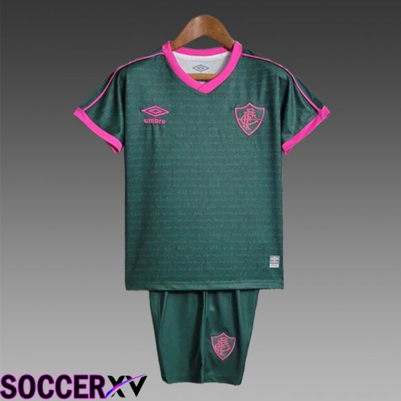 Fluminense Kids Training T Shirt + Shorts Green/Purple 2024/2025