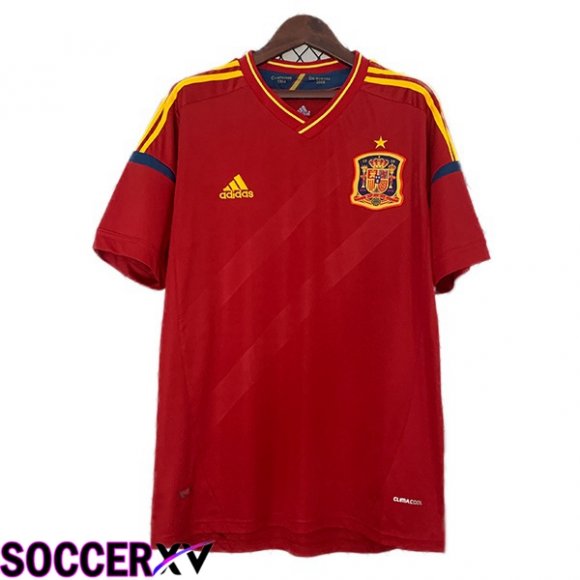 Spain Retro Soccer Jersey Home Red 2012