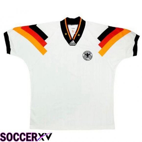 Germany Retro Soccer Jersey Home White 1992