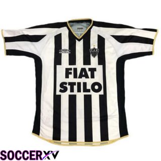 Atletico Mineiro Retro Soccer Jersey Home Black White 2003