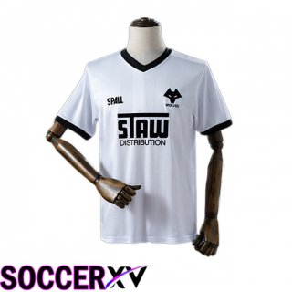 Wolves Retro Away Soccer Jersey White 1986-1988