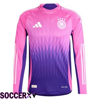 Germany Away Soccer Jersey Long sleeve Pink Purple UEFA Euro 2024