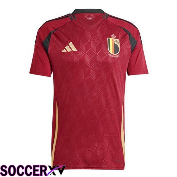 Belgium Home Soccer Jersey Red UEFA Euro 2024