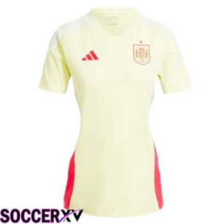 Spain Womens Away Soccer Jersey Yellow UEFA Euro 2024