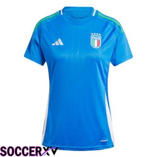 Italy Womens Home Soccer Jersey Blue UEFA Euro 2024