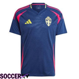 Sweden Away Soccer Jersey Blue Royal UEFA Euro 2024